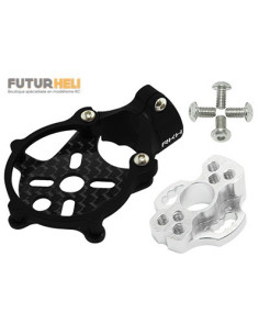 Support moteur Mach 25 + Angle 10 degrés bleu Option Rakonheli