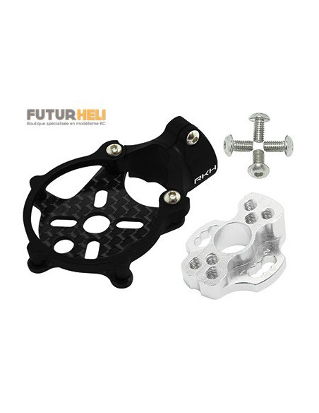 Support moteur Mach 25 + Angle 10 degrés bleu Option Rakonheli