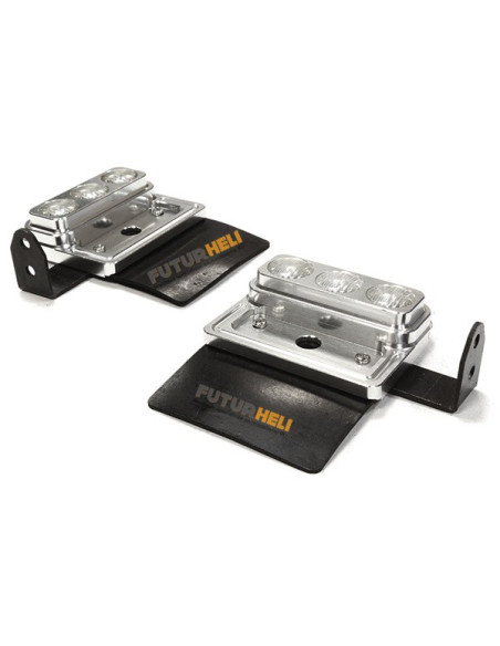 Plaque feu noir arrière avec bavette caoutchouc échelle 1/14 ème