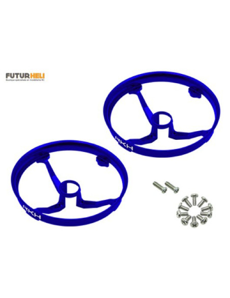 Protection hélice alu bleu (x2) bande inductrix option Rakonheli