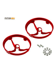 Protection hélice alu rouge (x2) bande inductrix option Rakonheli