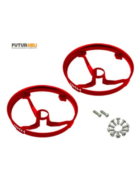 Protection hélice alu rouge (x2) bande inductrix option Rakonheli