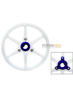 Couronne principale 90 dents + hub alu bleu blade 120S Rakonheli