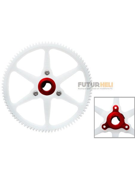 Couronne principale 90 dents + hub alu rouge blade 120S Rakonheli
