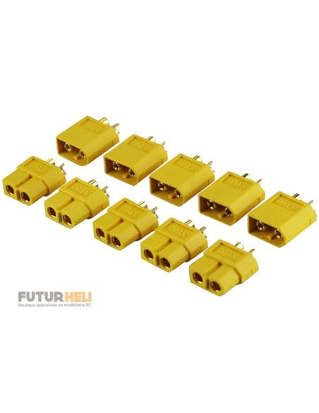 XT60 males x5 + femelles x5 + Gaine thermo