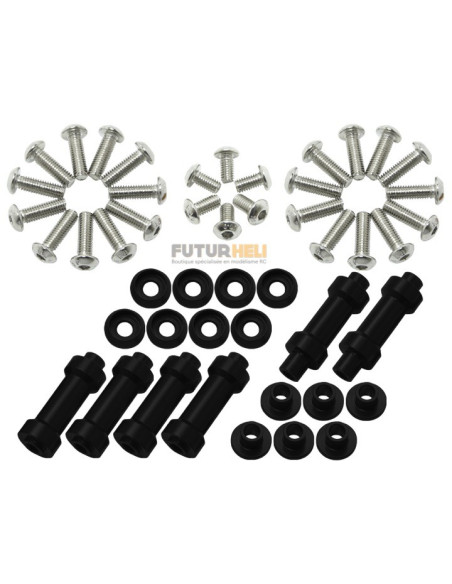 Set visserie entretoise alu bleu Anakin Club Racer Option Rakonheli