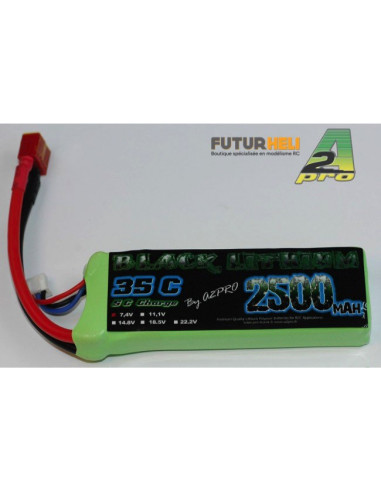 Lipo 2500 mAh 2S 7,4v 35C Black lithium