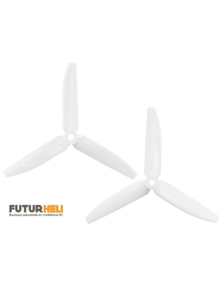 Hélice 3 pales orange 5030 (CW et CCW) Rakonheli