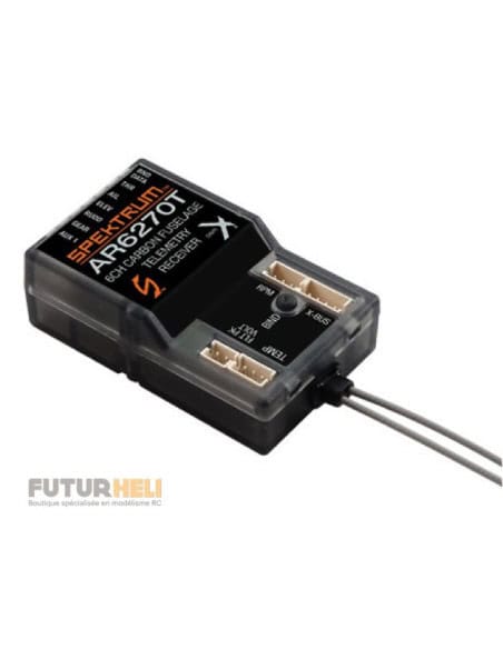 récepteur AR6270T 6 voies fuselage carbone + télémetry Spektrum