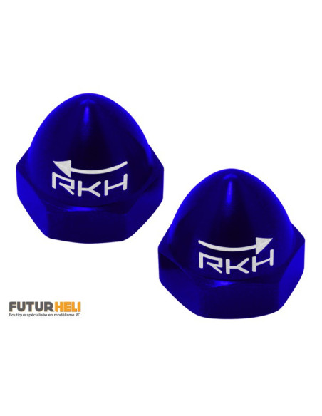 Ecrou M5 alu bleu 1x Cw 1 x Ccw Rakonheli