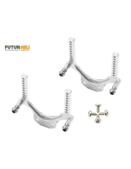 Support carrosserie alu argent ECX 1/24 4WD option Rakonheli