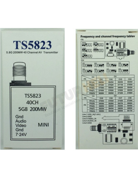 Emetteur 200 mw 5,8 ghz 40ch TS5823