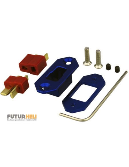Support connecteur T-plug -Dean alu bleu