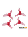 Hélices rouges transparente  3pales 31mm Inductrix/FPV tinywhoop Option Rakonheli