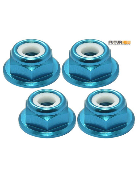 Ecrous alu vert M5 Nylstop (x4 ) CW Rakonheli