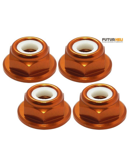 Ecrous alu noir M5 Nylstop (x4 ) CW Rakonheli