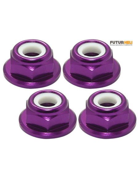 Ecrous alu orange M5 Nylstop (x4 ) CW Rakonheli