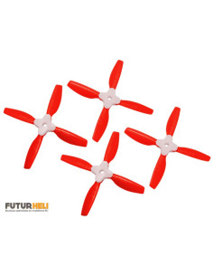 Hélice repliable 4 pales rouge 4045 (x4) Rakonheli