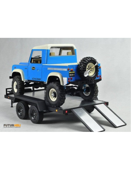 Remorque plateau 2 essieux 1/10eme