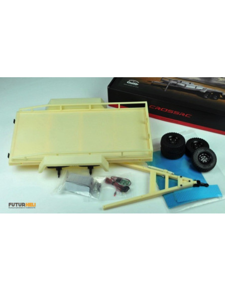 Remorque plateau 2 essieux 1/10eme