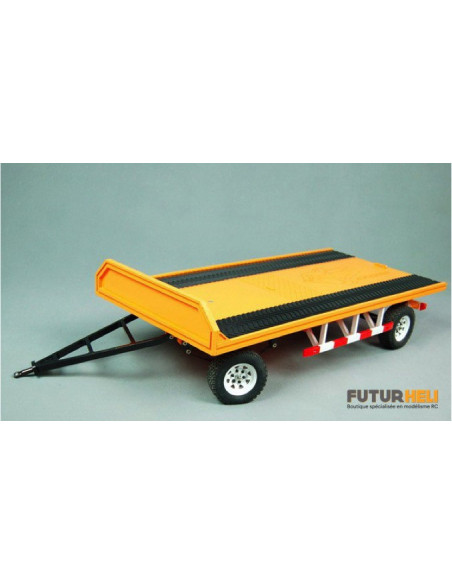 Remorque double essieu au 1:10 pour camion plateau 540x260mm