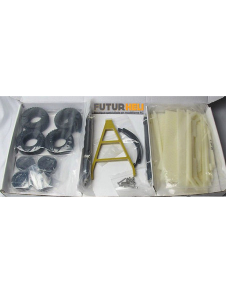 Remorque double essieu au 1:10 pour camion plateau 540x260mm