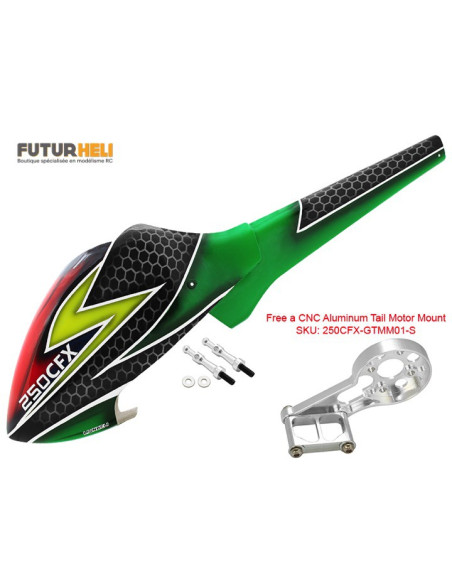 Fuselage fibre couleur3 blade 250CFX option Rakonheli 250CFX-GFC-L03