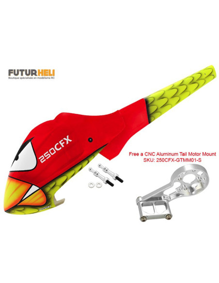 Fuselage fibre couleur5 blade 250CFX option Rakonheli 250CFX-GFC-L05