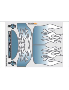 Planche autocollant Smoke fire white-grey  ORi59054