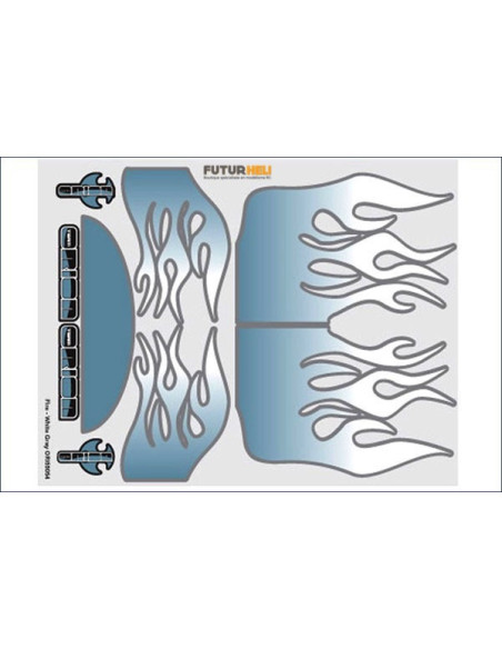 Planche autocollant Smoke fire white-grey  ORi59054