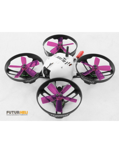 Hélice 5 pales violet transparent 2xCW 2x CCW axe 1,5mm