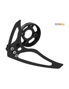 Support moteur + dérive rouge Option blade 130S Rakonheli