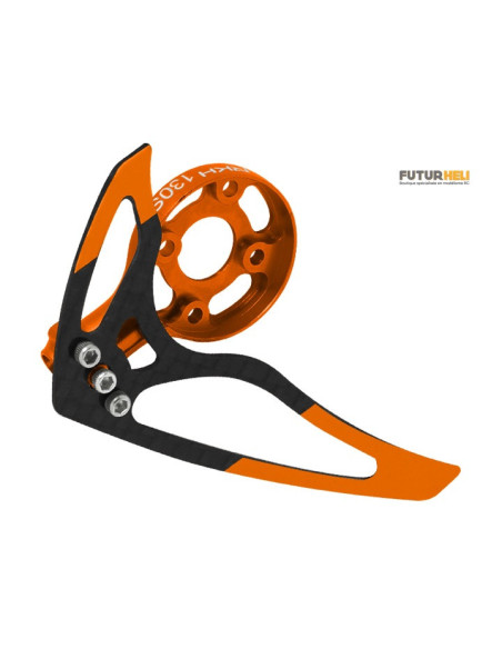 Support moteur + dérive noire Option blade 130S Rakonheli