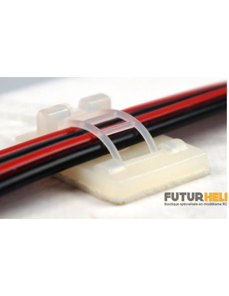 Serre cable réglable avec base adhésive (x5) Emcotec