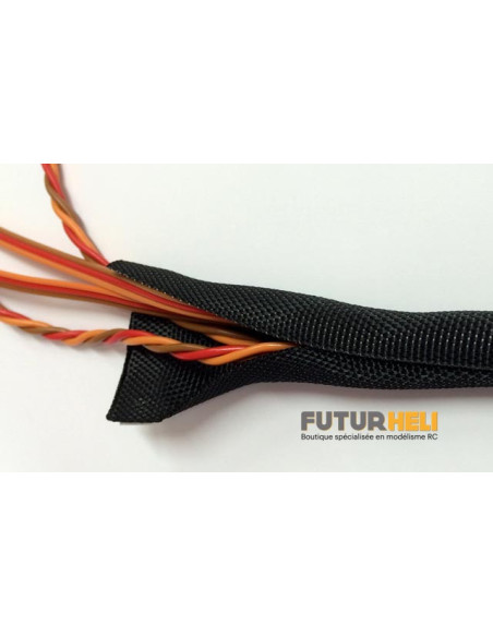 Gaine Tissu protection cables Ø 9 ouverture sur la longueur
