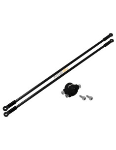 Support tube de queue complet argent Alu-carbone Blade 130S Option Rakonheli