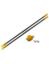 Support tube de queue complet noir Alu-carbone Blade 130S Option Rakonheli