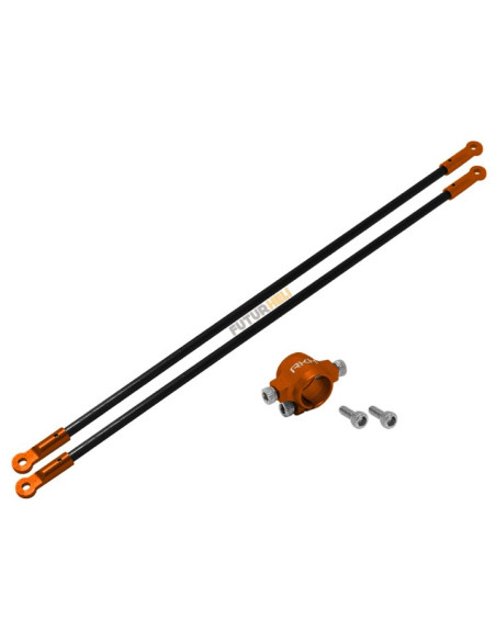 Support tube de queue complet or Alu-carbone Blade 130S Option Rakonheli