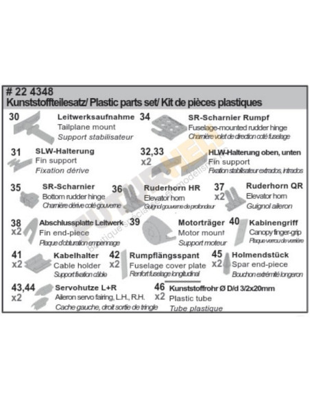 224348 Set pièces plastique Easyglider 4 Multiplex
