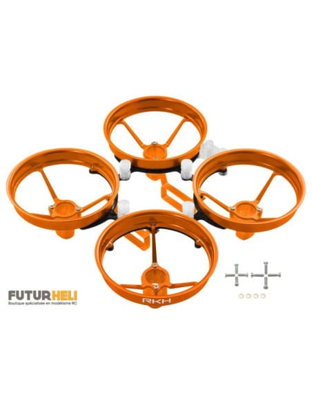 Châssis option alu orange inductrix FPV + pour moteur 8mm Rakonheli