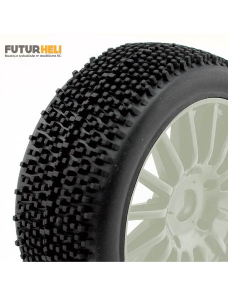 Roue complète (x2) Hobbytech pneus collés sur jante pour voiture 1/8eme