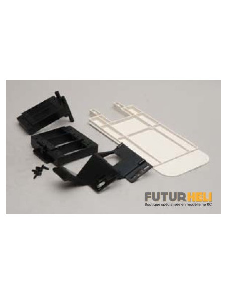 0402-308 coulisse cabine + supports servo Lama Hirobo