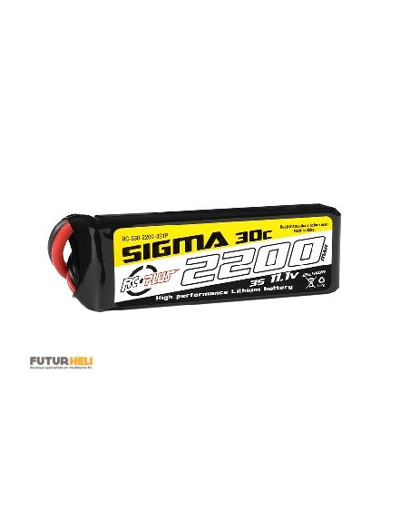 Batterie lipo 2200 mAh 3S 11,1v 30c fiche XT60