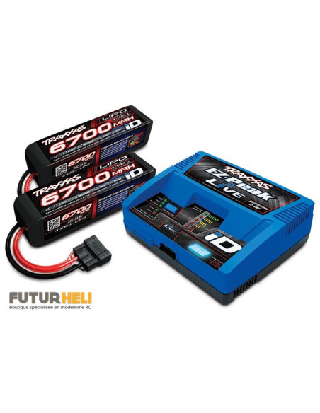 Traxxas Pack 2993X chargeur ID rapide duo 12A NIMH/lipo + 2 batteires lipo 6700 MAH 4S 14,8v