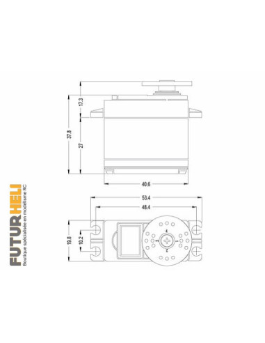 Servo HS-5645MG digit 12.1 Kg 0.18s/60° Pignons metal