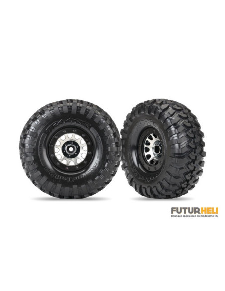 Traxxas 8172 Roues montées collées (x2) Jante Method 2.2 Chromées noire