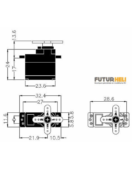 Servo Nano Pro MG 2kg 11g Pignons metal Multiplex 65119