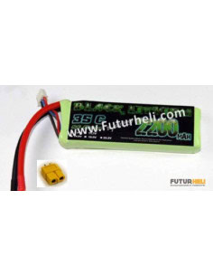 Lipo 2200 mAh 7.4V 35c Black lithium 130 g