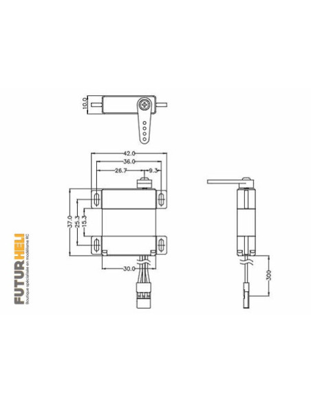 Servo D145SW Hitec 24g 6Kg epaisseur 10mm