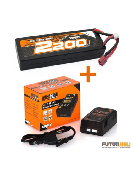Set batterie lipo + Chargeur Konect